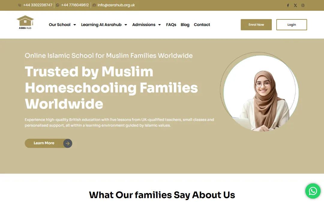 Screenshot of the ASRA Hub — LMS Automation website