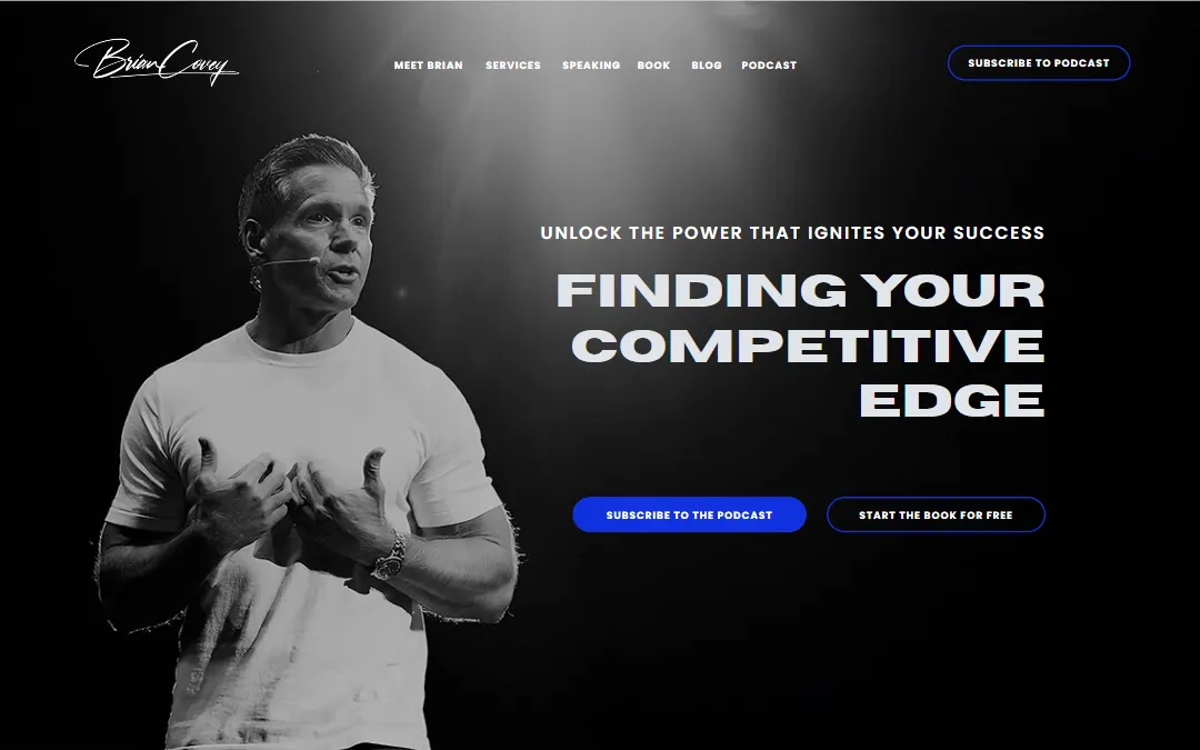 Screenshot of the Brian Covey website
